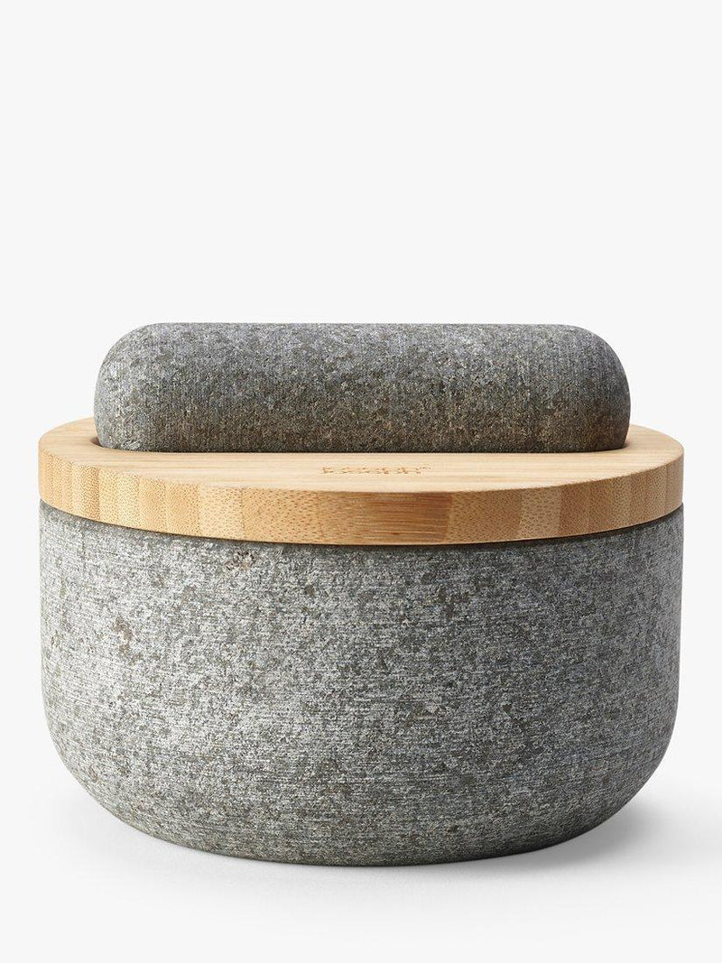 Joseph Joseph Dash granite pestle and mortar with bamboo lid, UK version