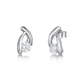 Jools by Jenny Brown wishbone stud earrings, silver, imported from the UK