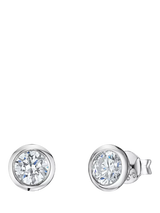 John Lewis Jools by Jenny Brown Cubic Zirconia Round Stud Earrings Silver- Buy online at McGrocer