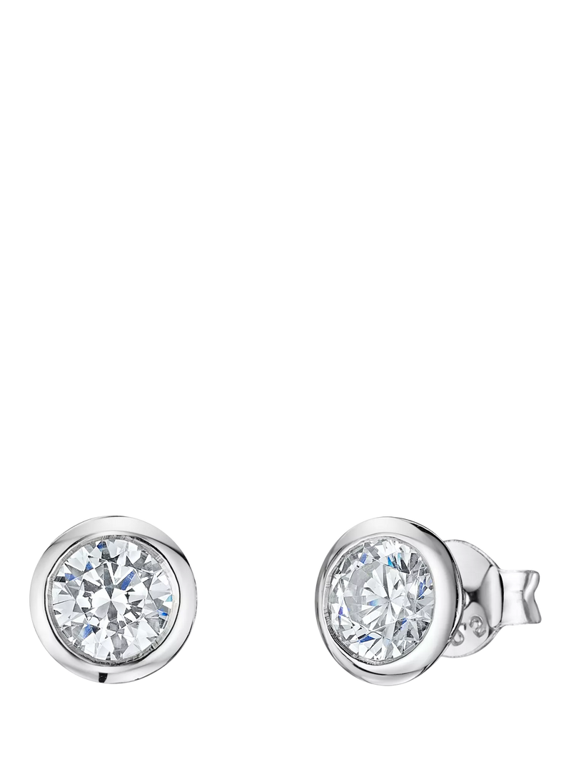 Jools cubic zirconia stud earrings sterling silver, imported from the UK