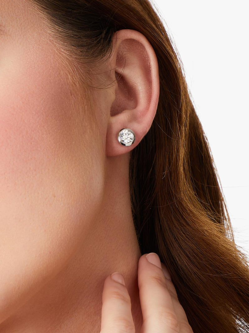 Jools cubic zirconia stud earrings sterling silver, imported from the UK