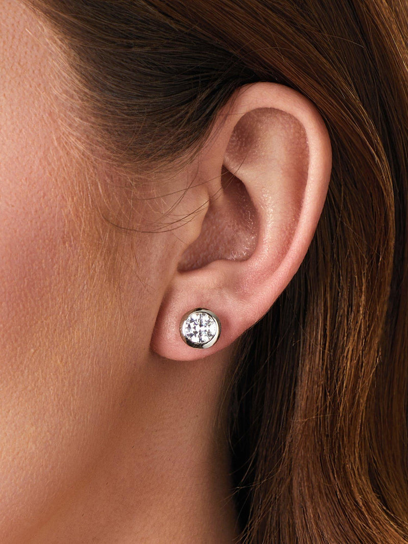 Jools cubic zirconia stud earrings sterling silver, imported from the UK