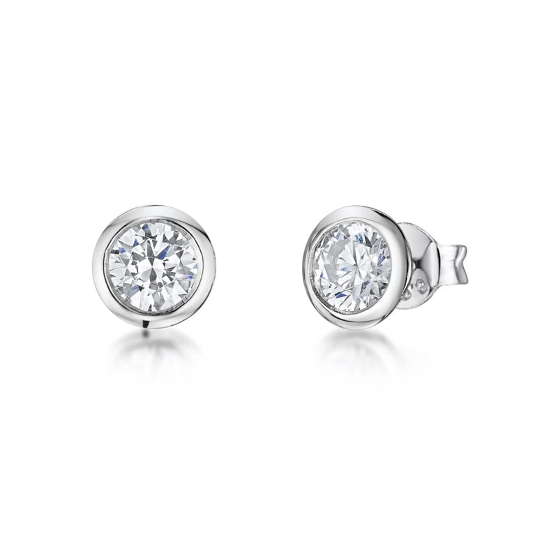 Jools cubic zirconia stud earrings sterling silver, imported from the UK