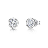 Jools cubic zirconia stud earrings sterling silver, imported from the UK