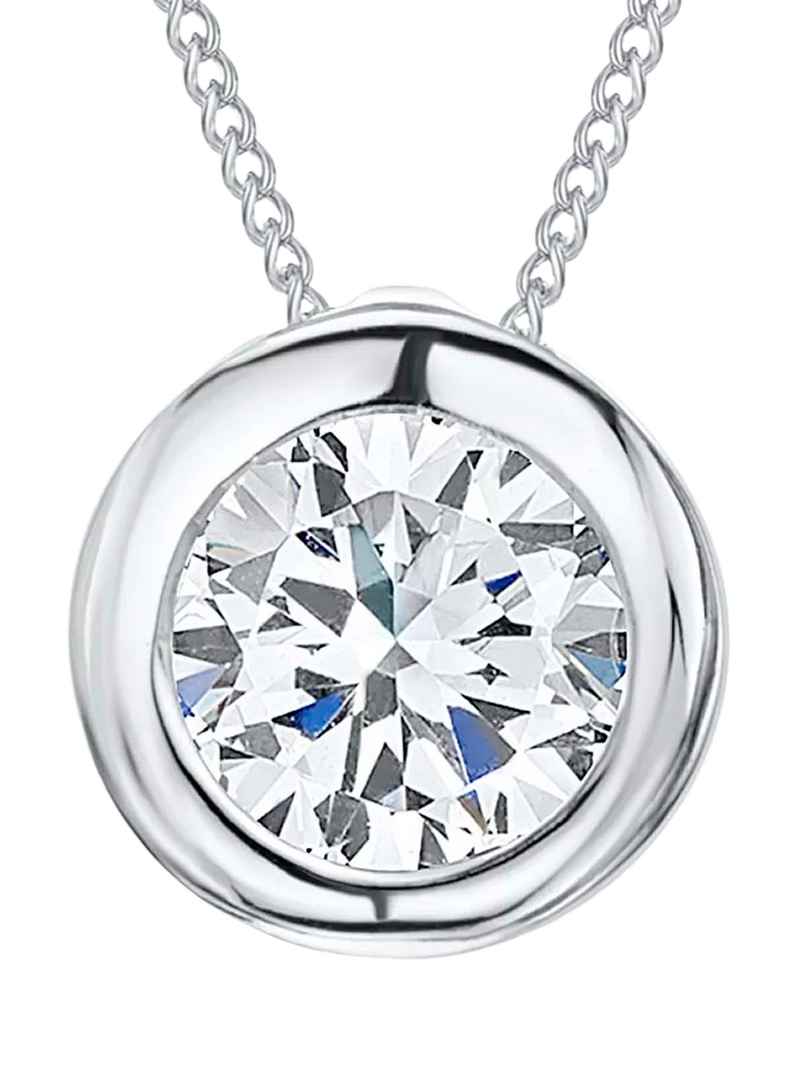Jools by Jenny Brown cubic zirconia pendant necklace silver, imported from the UK