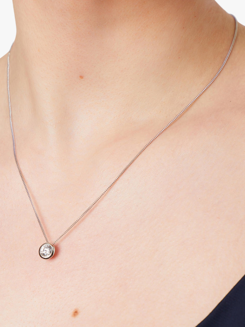 Jools by Jenny Brown cubic zirconia pendant necklace silver, imported from the UK
