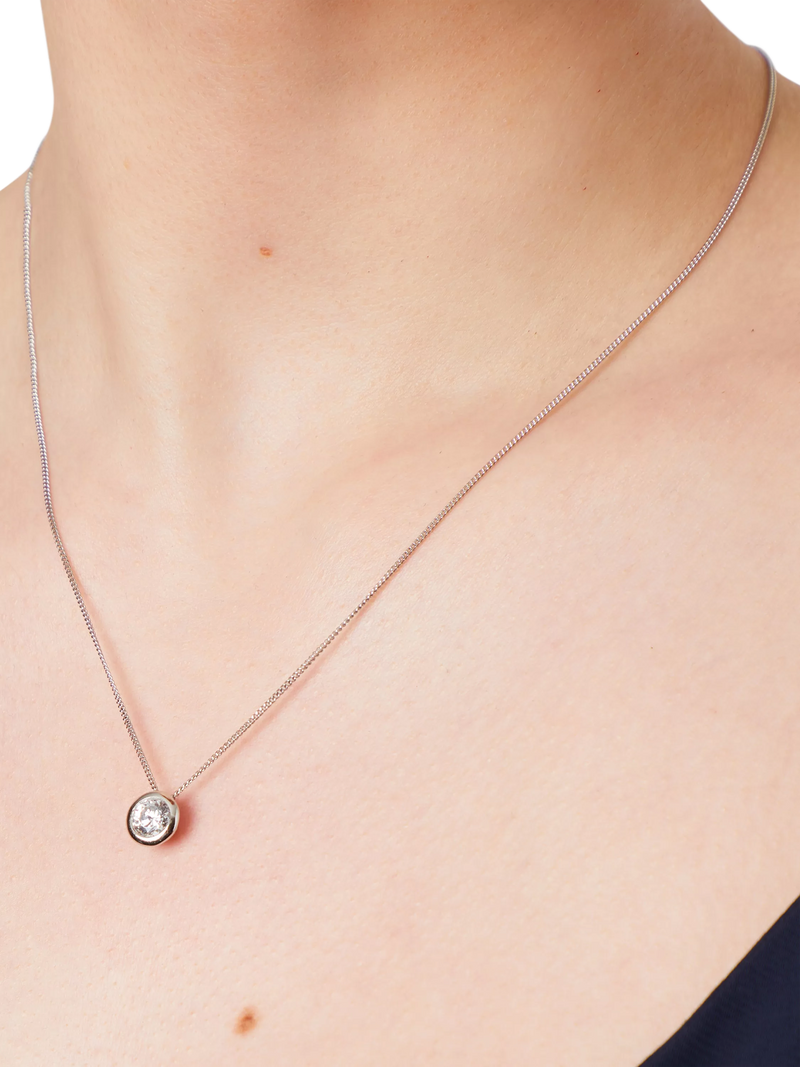 Jools by Jenny Brown cubic zirconia pendant necklace silver, imported from the UK