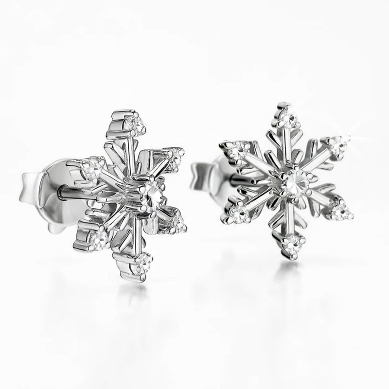 Jools by Jenny Brown cubic zirconia snowflake stud earrings, imported from UK