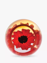 John Lewis Caithness Poppy Paperweight Red Poppy Glass Paperweight H6.5 x Dia.6.5cm- Buy online at McGrocer