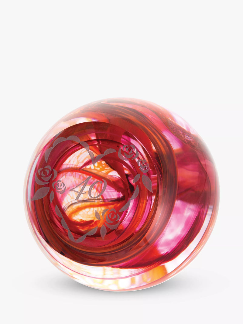 Caithness handmade 40th anniversary paperweight 8cm, UK version