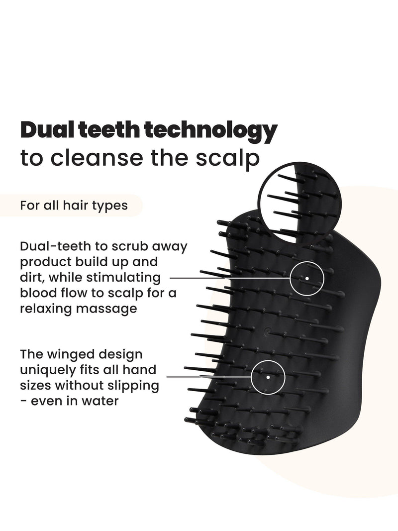 Tangle Teezer scalp exfoliator and massager Onyx Black (British brand)