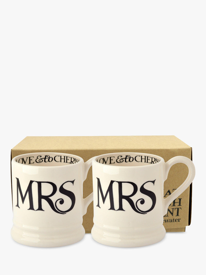 Emma Bridgewater Black Toast mugs set of 2 310ml - British product