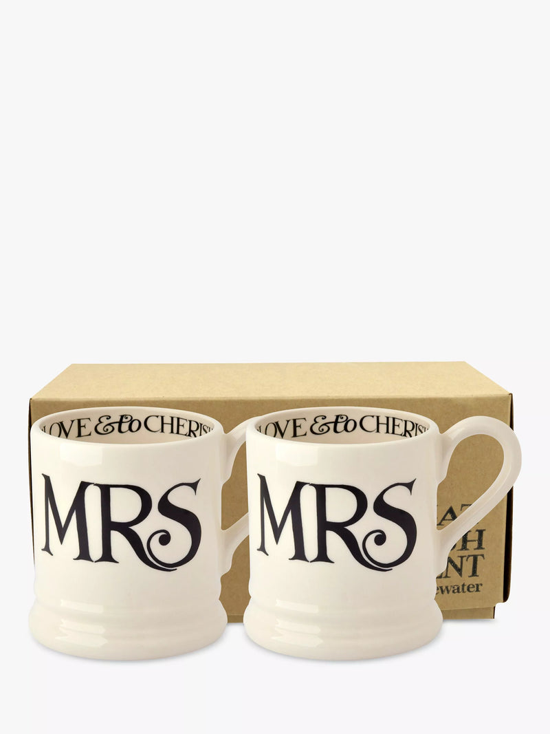 Emma Bridgewater Black Toast mugs set of 2 310ml - British product