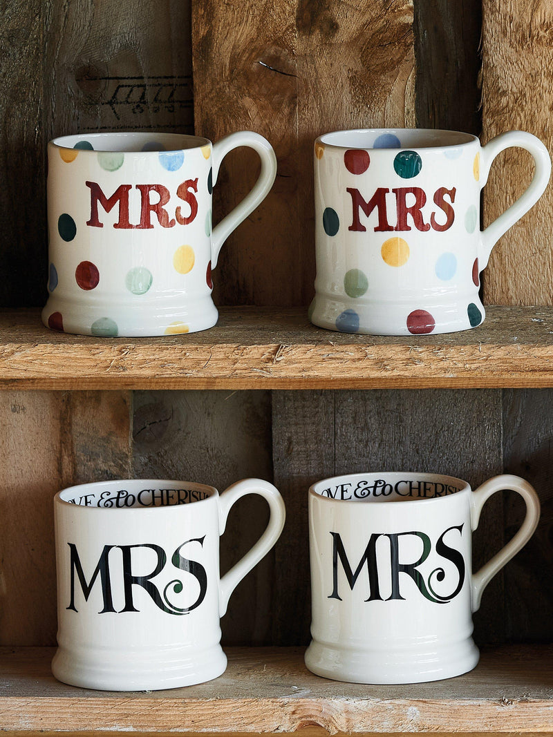 Emma Bridgewater Black Toast mugs set of 2 310ml - British product
