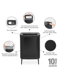 Brabantia Bo Hi laundry bin 2x45L in matte finish, UK version