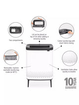John Lewis Brabantia Bo Hi 2 x 45L Laundry Bin- Buy online at McGrocer
