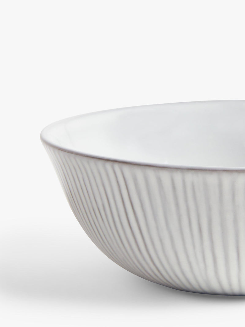 John Lewis Leckford stoneware cereal bowl 16cm grey, imported from the UK