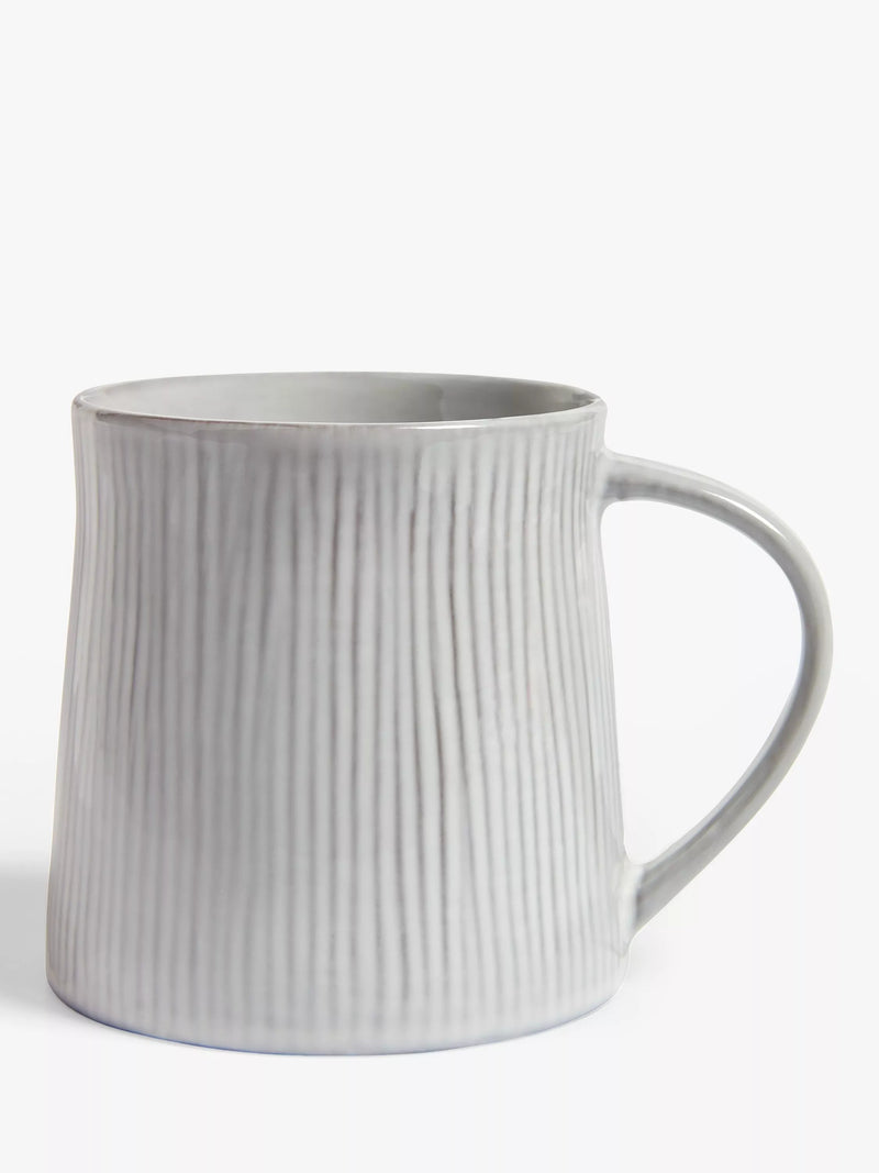 John Lewis Leckford stoneware mug 360ml grey, imported from the UK
