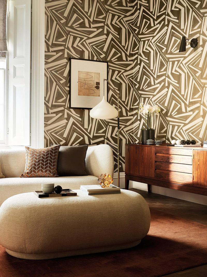 Harlequin Transverse Wallpaper with angular pattern, UK version