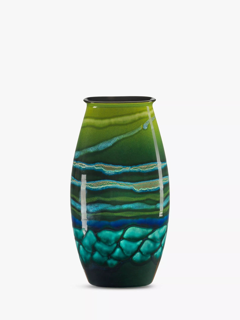 Poole Pottery Maya Manhattan Vase Green H36cm, imported from the UK