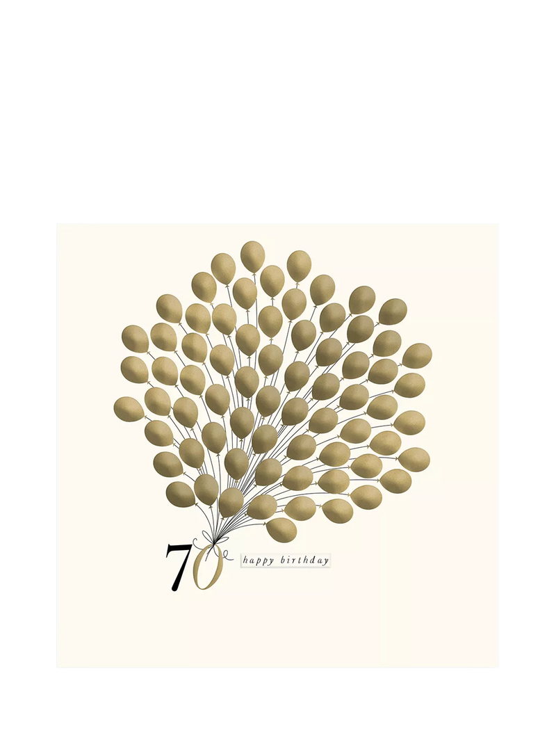 Woodmansterne balloons 70th birthday card (British brand)