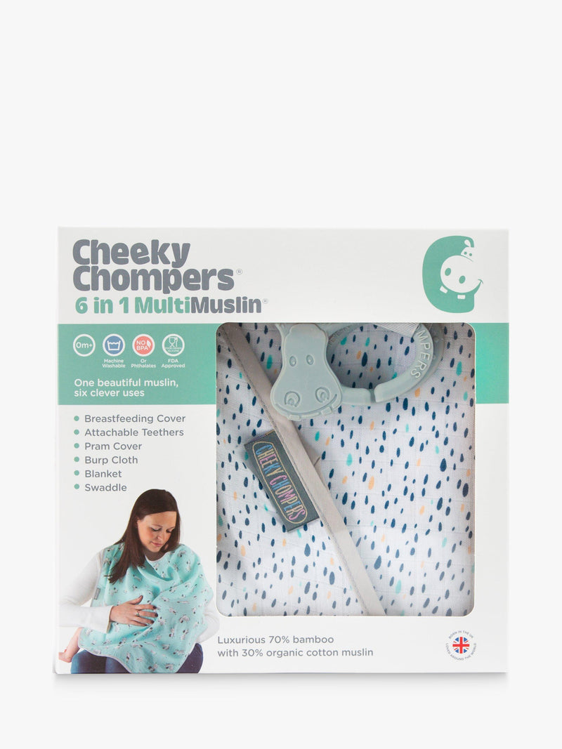 Cheeky Chompers multi muslin breastfeeding cover speckle, UK version