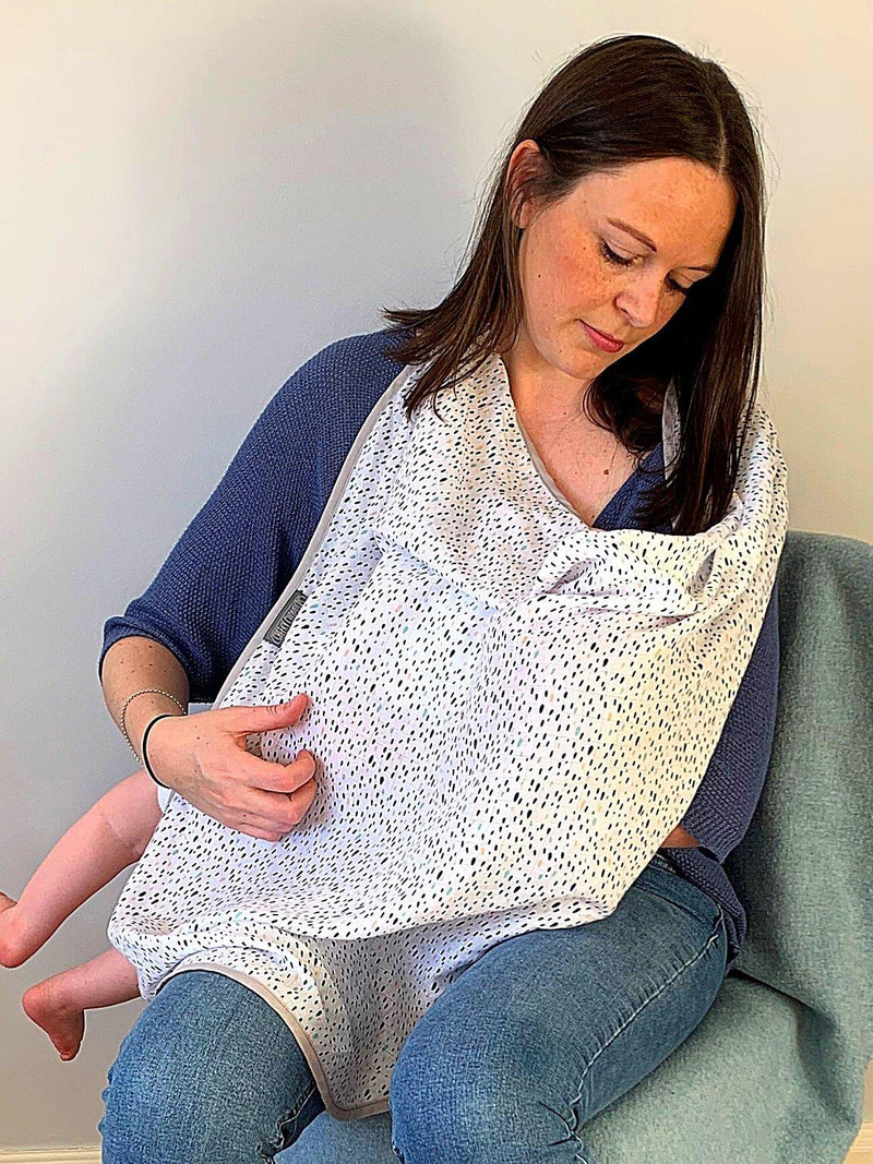 Cheeky Chompers multi muslin breastfeeding cover speckle, UK version