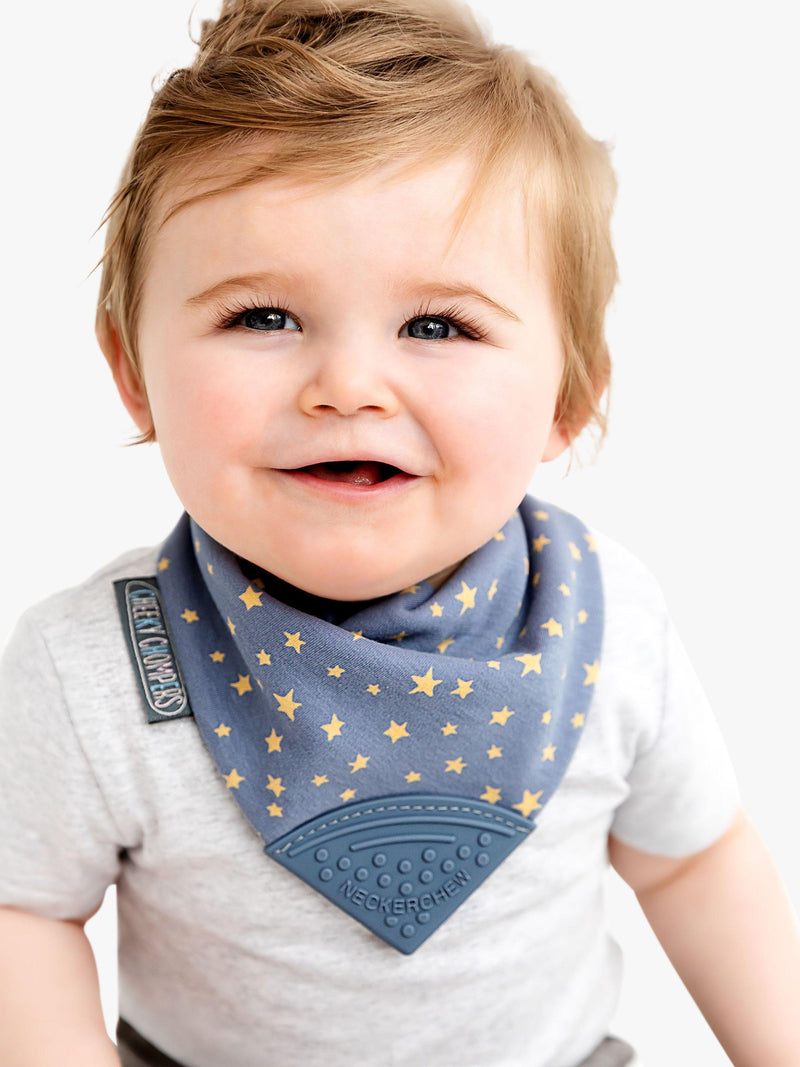 Cheeky Chompers Teething Dribble Bib Midnight Stars - British product