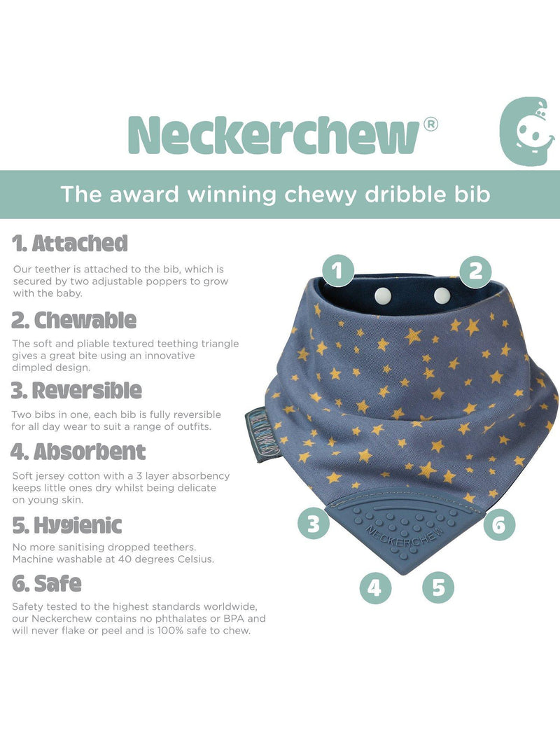 Cheeky Chompers Teething Dribble Bib Midnight Stars - British product