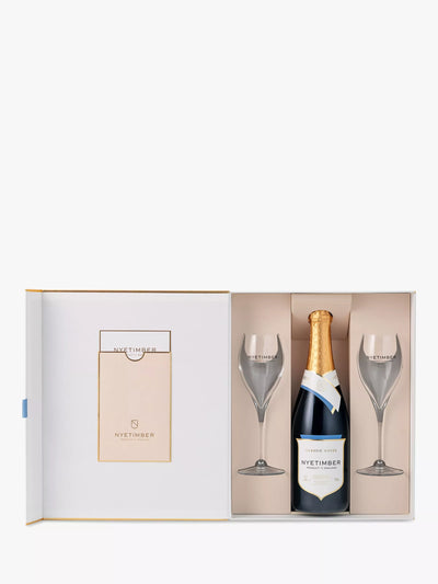 John Lewis Classic Gift Set with Multi-Vintage Wine and Two Glasses, 75cl- Buy online at McGrocer