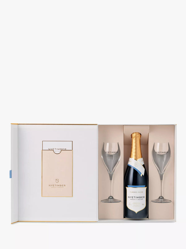 Classic Gift Set with Multi-Vintage Wine and Two Glasses, 75cl