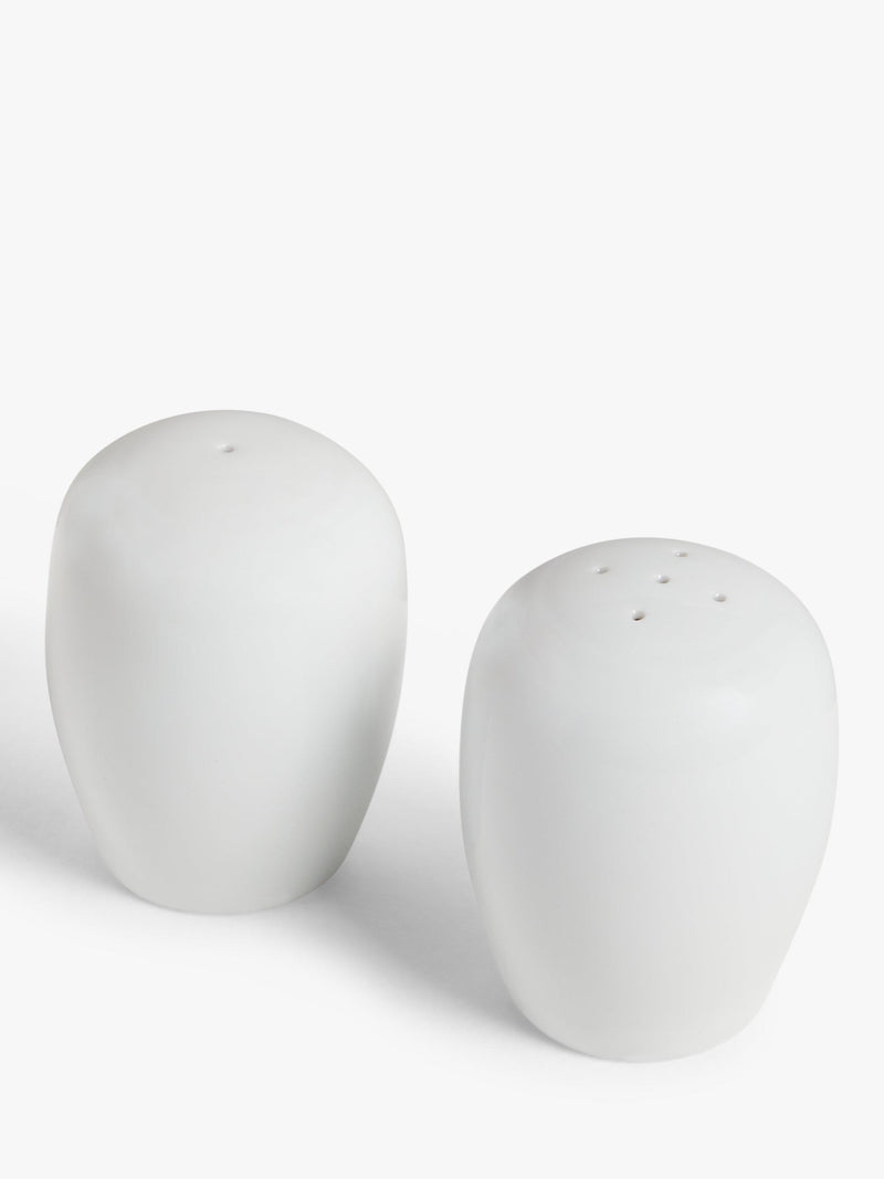 John Lewis porcelain salt and pepper shakers set of 2 white, UK version