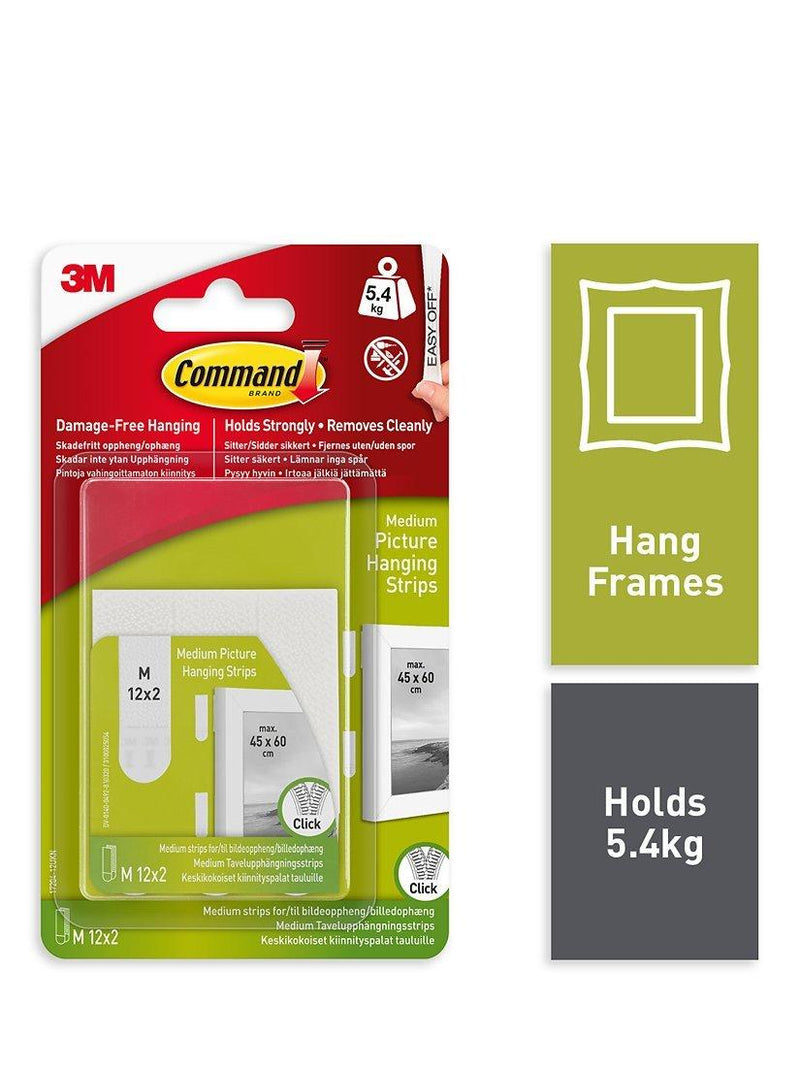Command medium picture hanging strips kit for 3 pictures - British product