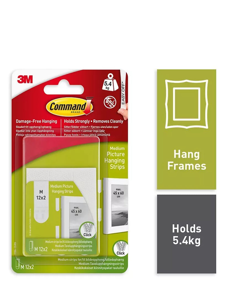 Command medium picture hanging strips kit for 3 pictures - British product