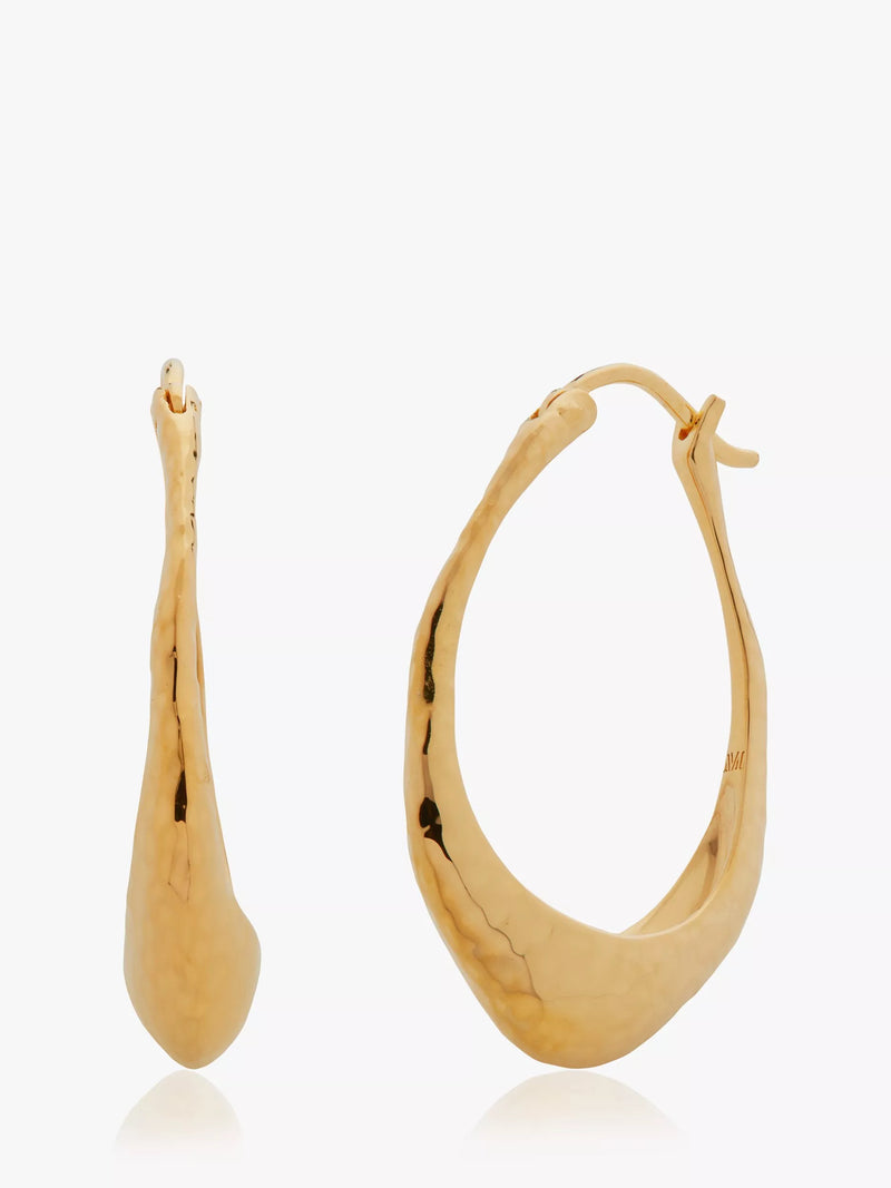 Monica Vinader Deia slim hoop gold vermeil earrings, UK version