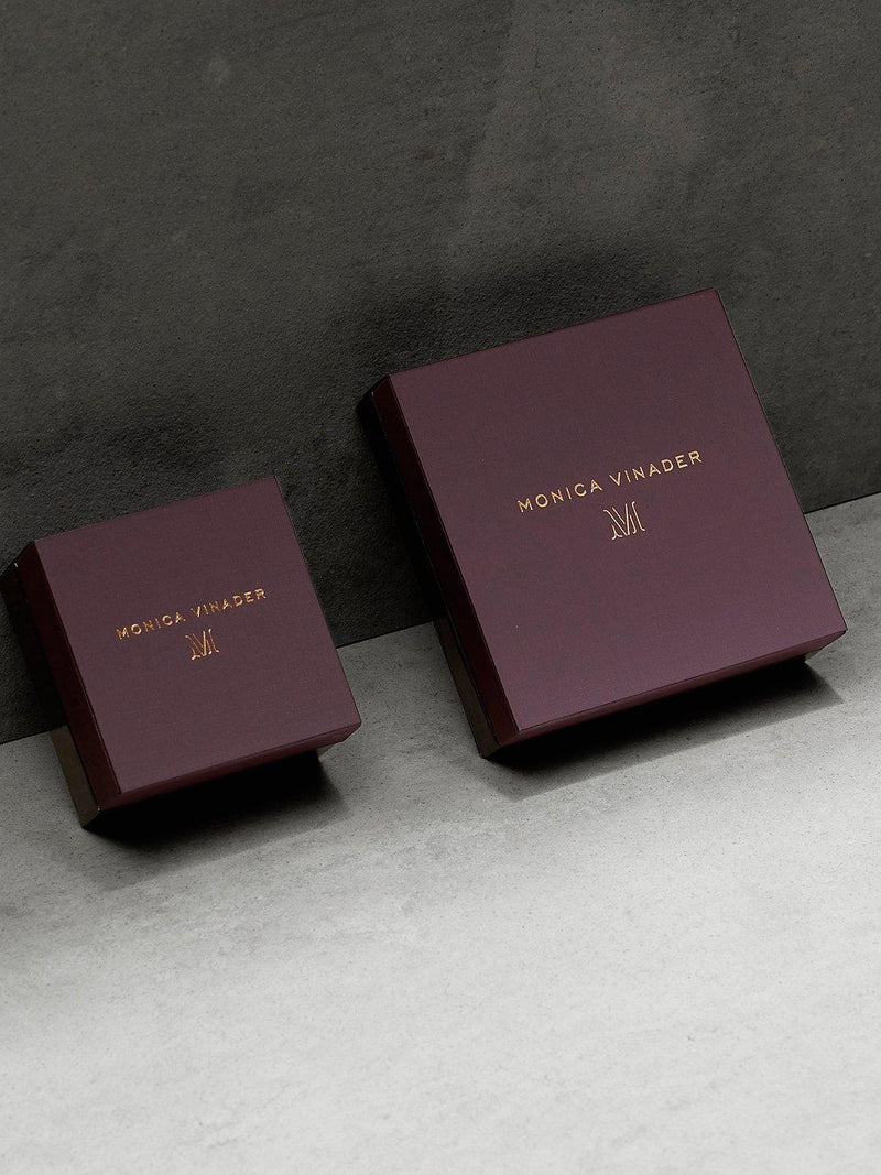 Monica Vinader Deia slim hoop gold vermeil earrings, UK version
