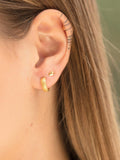 Monica Vinader Nura gold plated vermeil stud earrings, imported from the UK