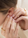 Monica Vinader Nura gold plated vermeil stud earrings, imported from the UK