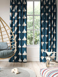 Harlequin space shuttle furnishing fabric with applique design, imported from the UK