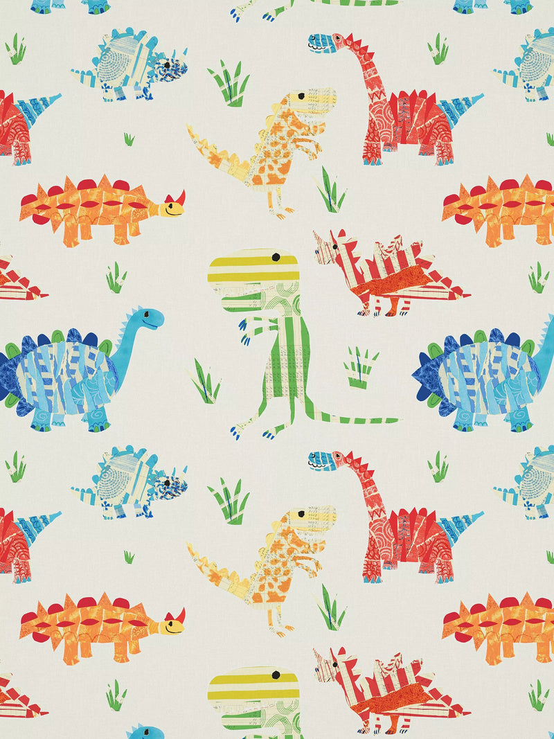 Harlequin Jolly Jurassic furnishing fabric dinosaur print, UK version
