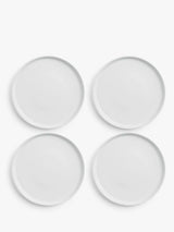 John Lewis John Lewis Dine Porcelain Flat Side Plate, Set of 4, 21.5cm, White- Buy online at McGrocer