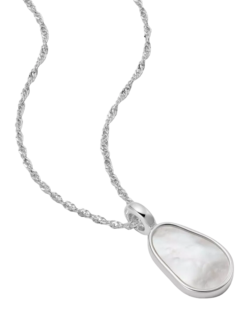 Daisy London mother of pearl pendant necklace, sterling silver, imported from the UK