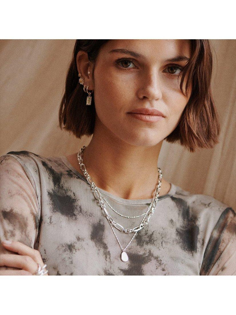 Daisy London mother of pearl pendant necklace, sterling silver, imported from the UK