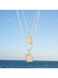 Daisy London mother of pearl pendant necklace, sterling silver, imported from the UK