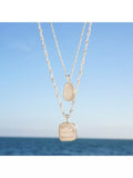 Daisy London mother of pearl pendant necklace, sterling silver, imported from the UK