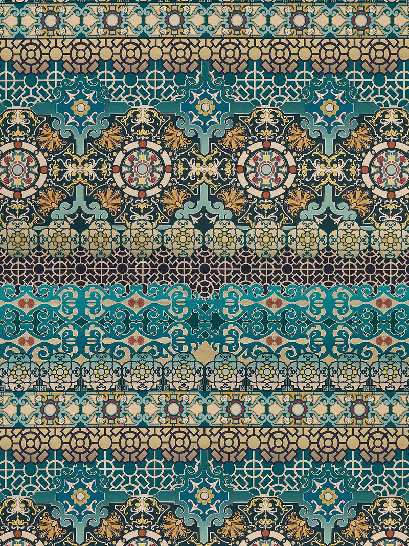 Osborne & Little Mansfield velvet fabric, chinoiserie pattern - British product