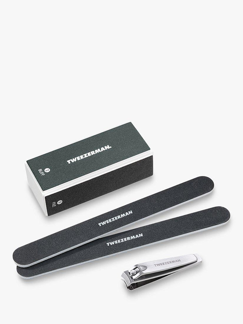 Tweezerman manicure kit with nail clipper, files, and buffer (British brand)