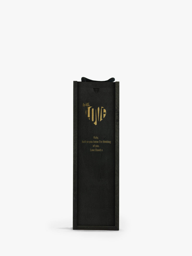Totally About You personalised sliding lid pine wood wine box for standard bottle (British brand)