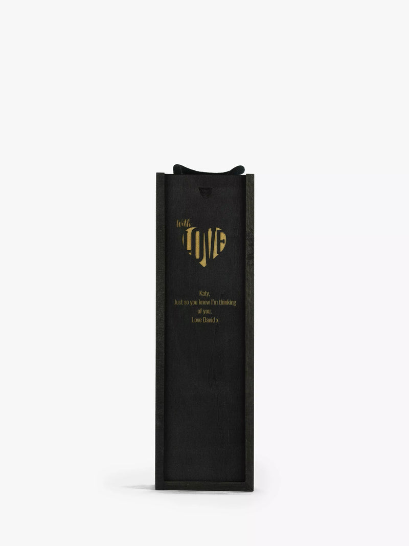 Totally About You personalised sliding lid pine wood wine box for standard bottle (British brand)