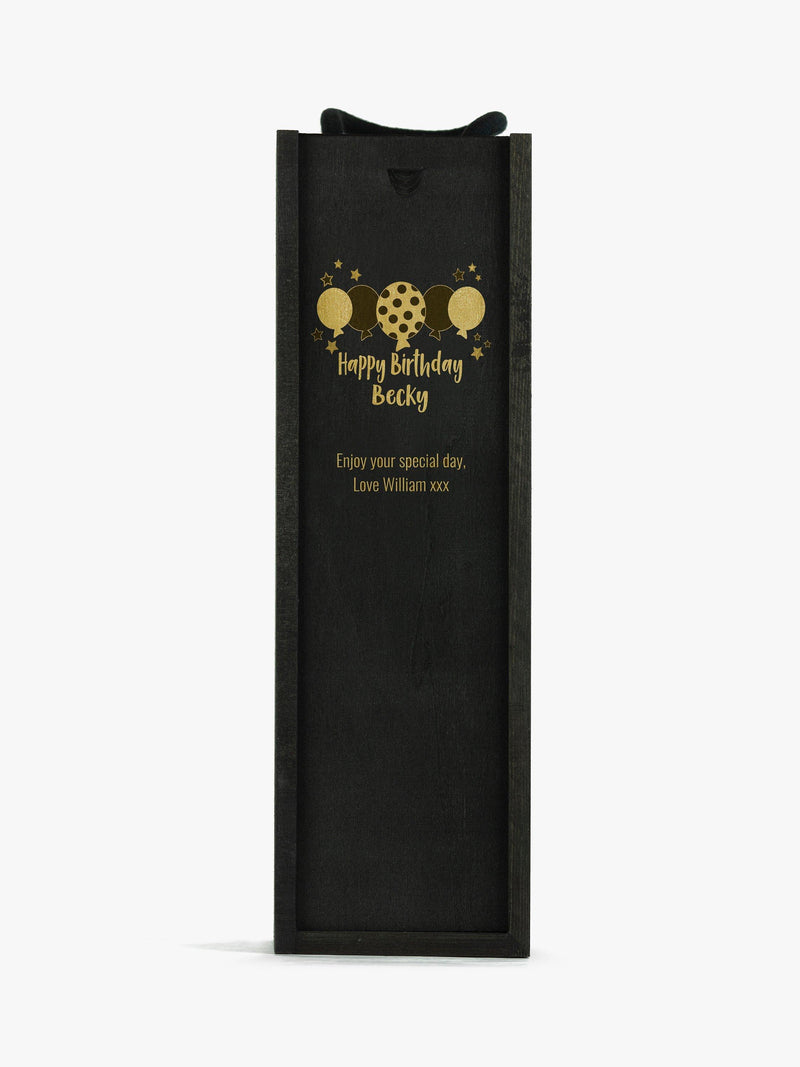 Totally About You personalised sliding lid pine wood wine box for standard bottle (British brand)